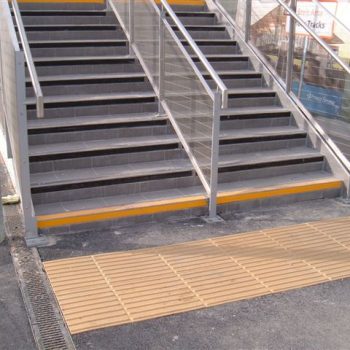 Stick On Tactile Paving Installed In A Train Station