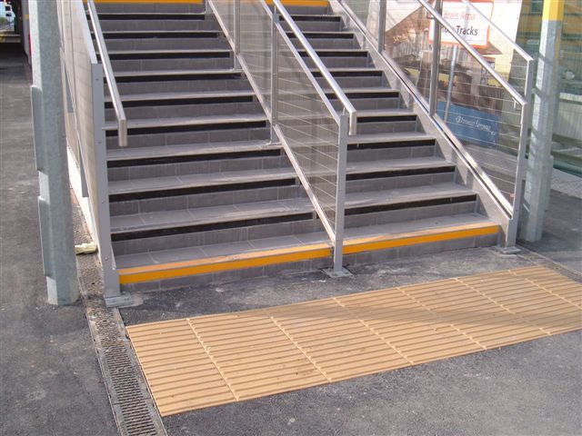 Stick On Tactile Paving Installed In A Train Station