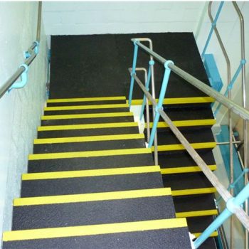 Top down view of anti slip stairing