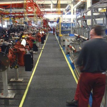 Anti slip walkway at tractor plant