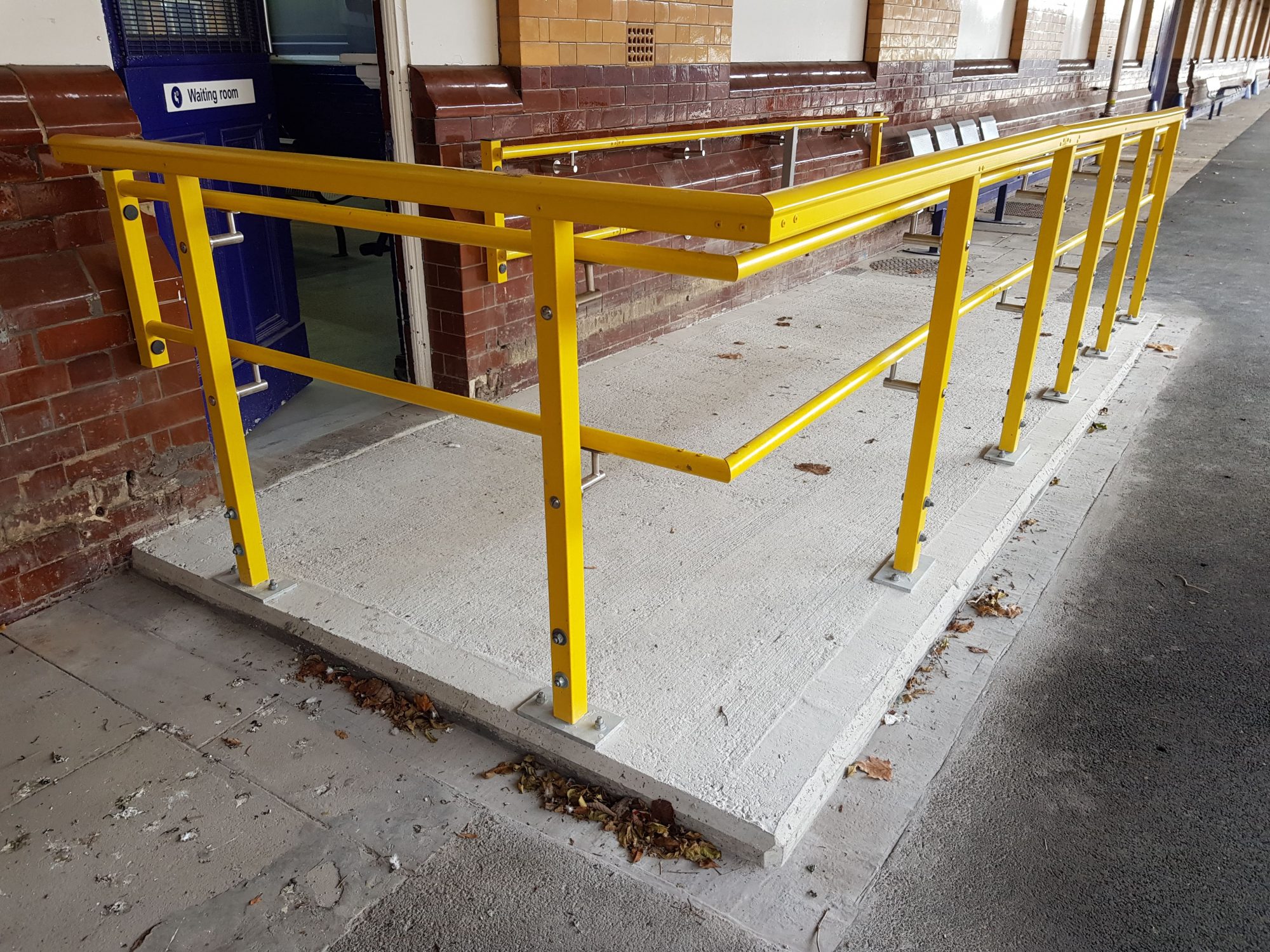 Fibreglass Handrail ramped waiting room access Equality Act