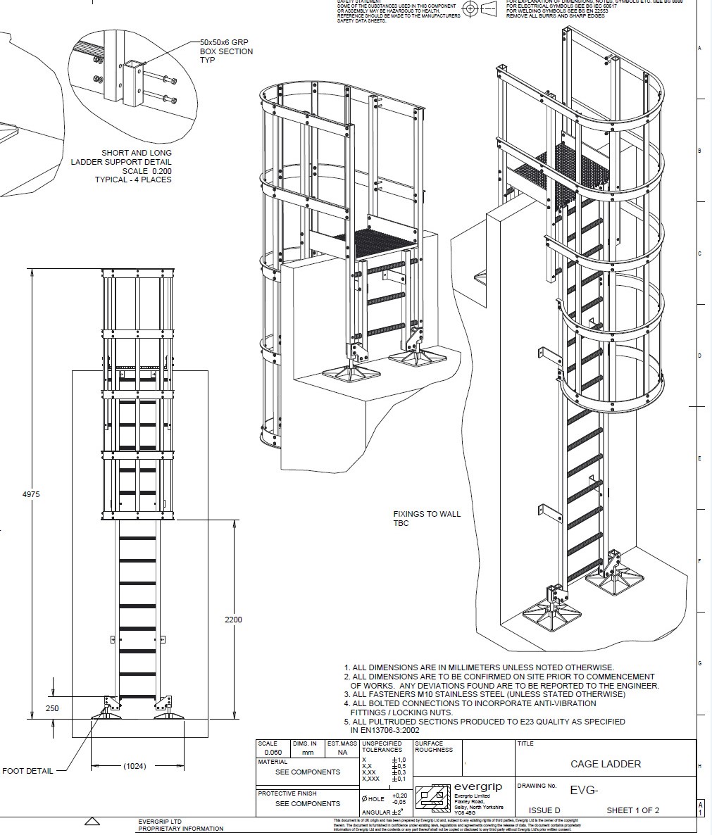 GRP Fixed Access Ladder Design & Build