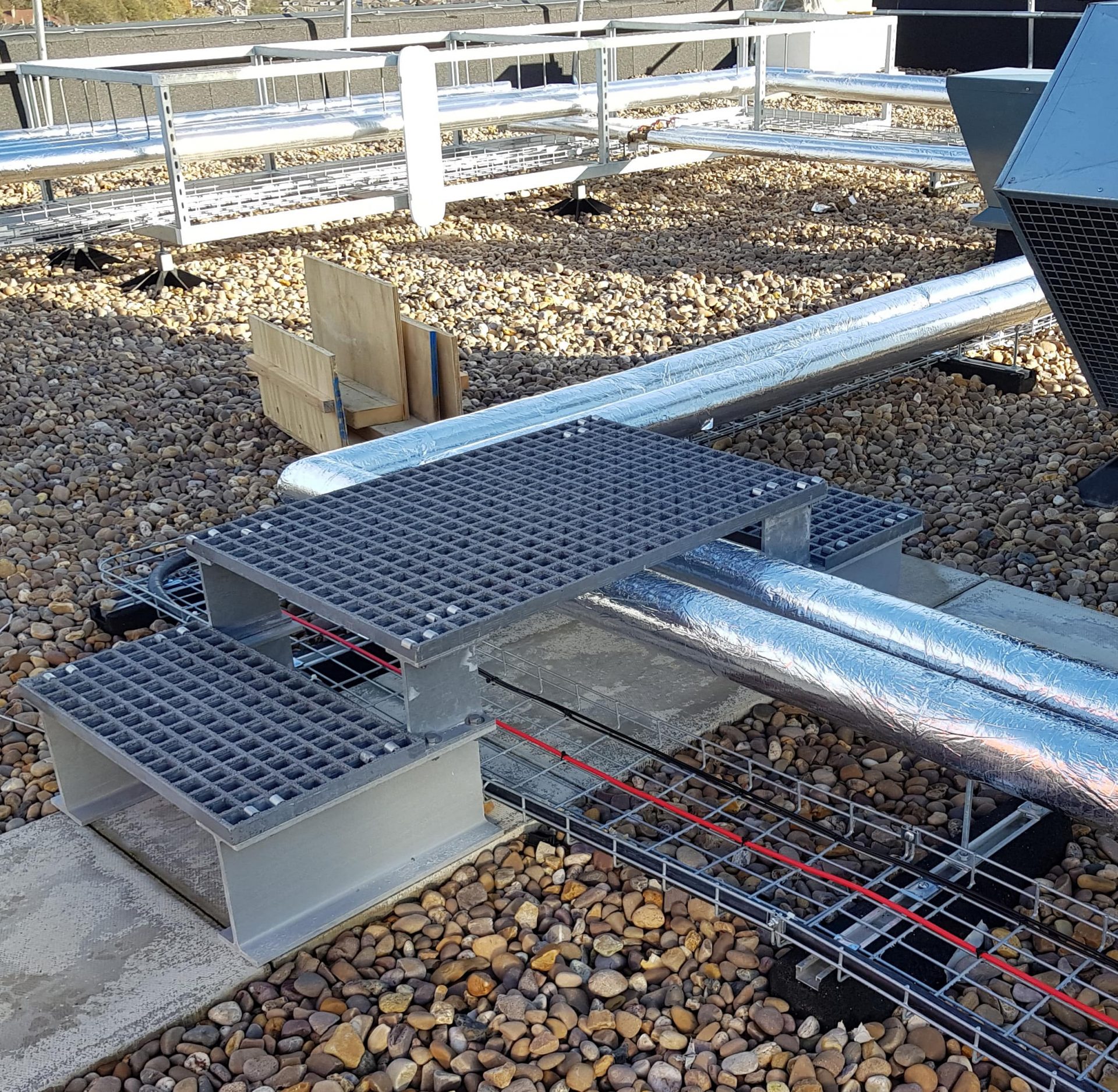 GRP access step up and over rooftop plant services