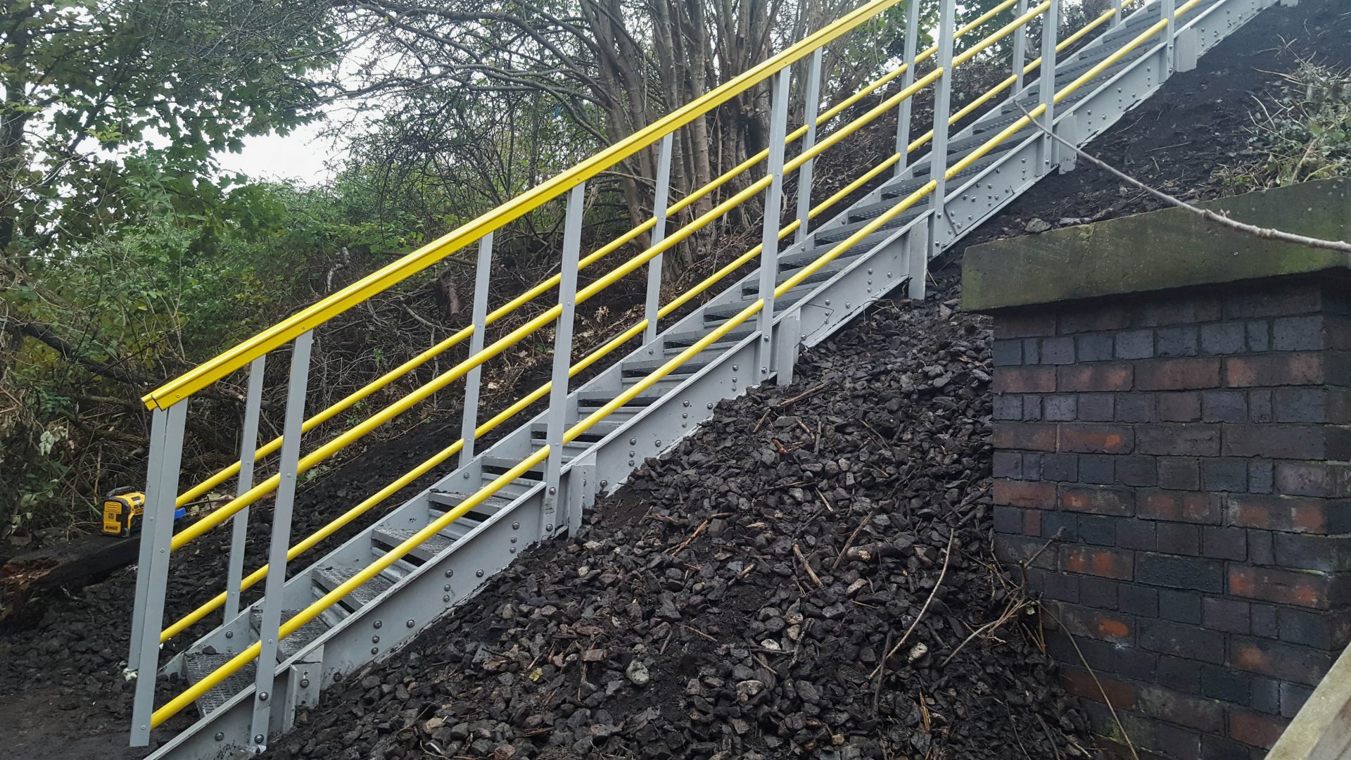 GRP embankment stairs for railway trackside access