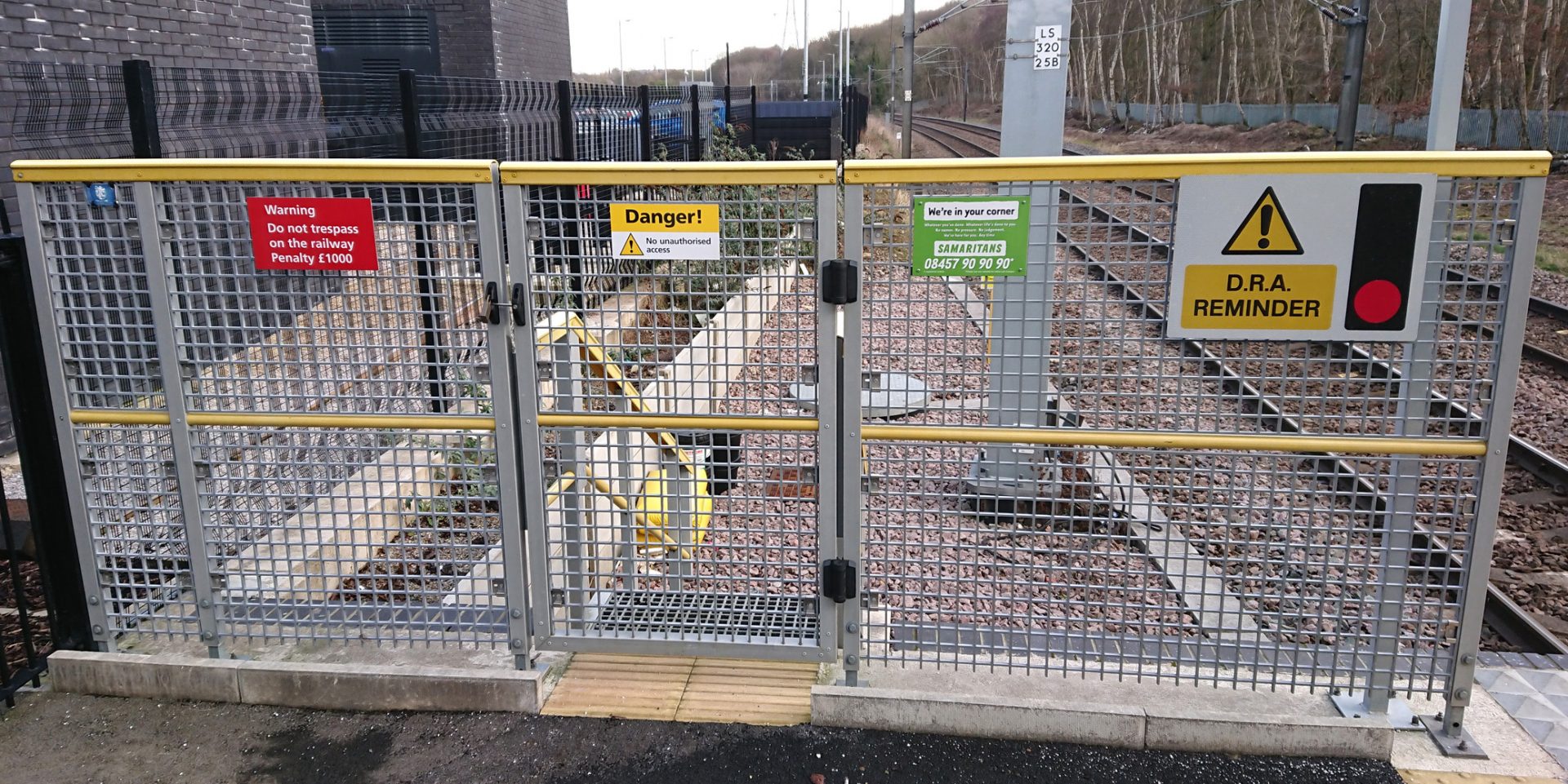 GRP end of railway platform gate and fencing anti-trespass