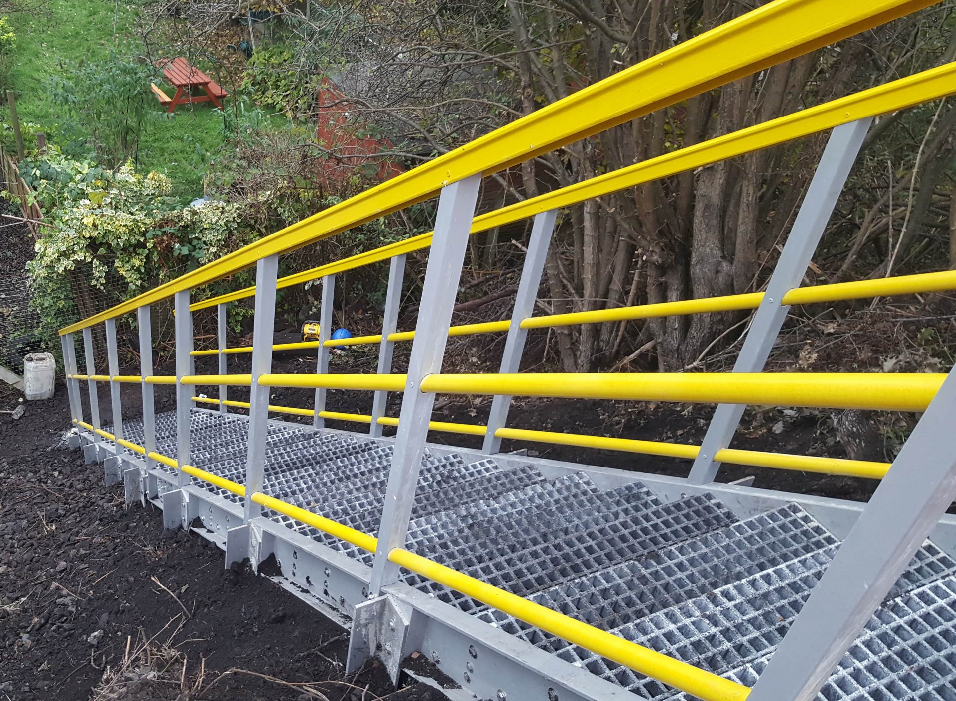 GRP permanent embankment stairs offer rapid installation times