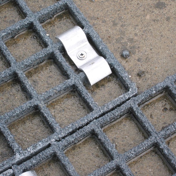 Close up of grp grating in waste water treatment centre