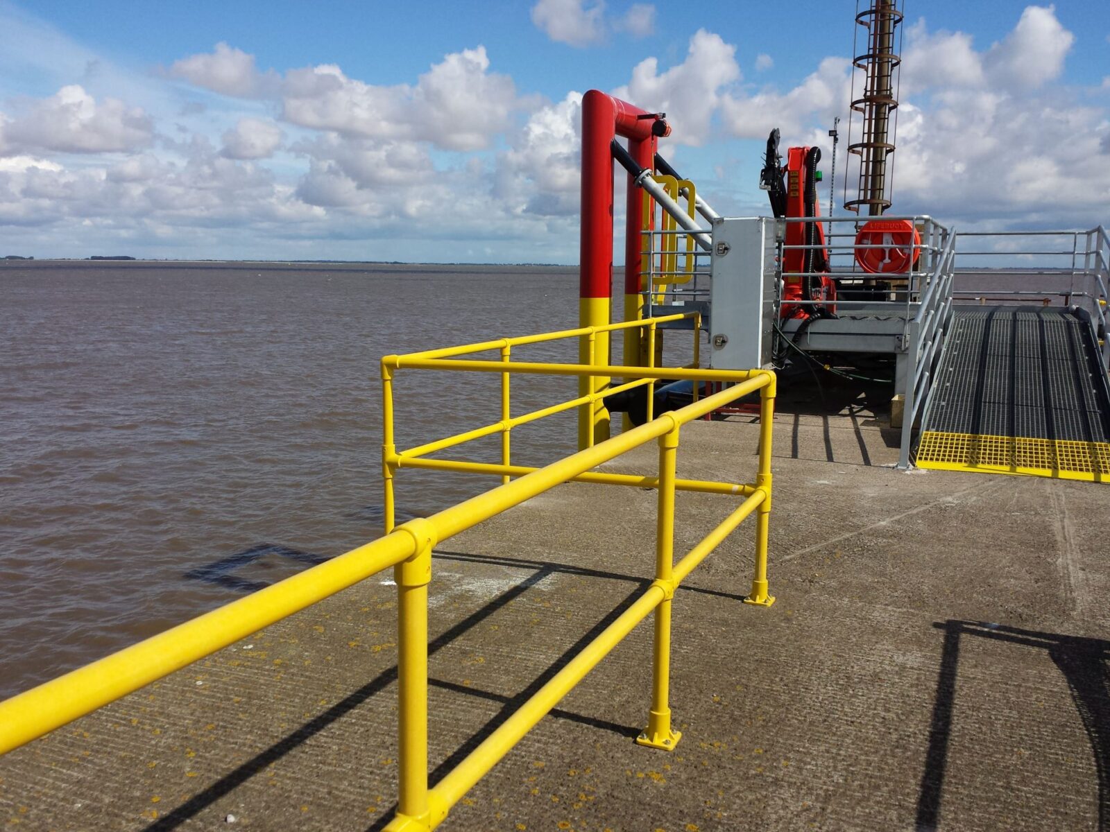 grp handrail in commercial port